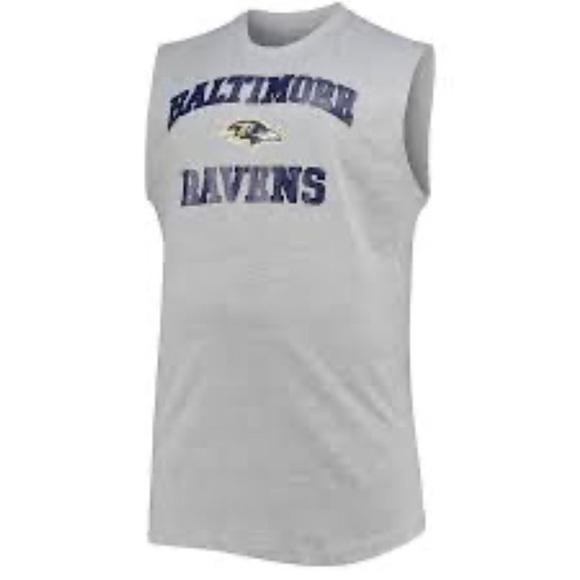 NFL Baltimore Ravens Gray Sleeveless Athletic Muscle T-shirt size XL - Picture 1 of 3